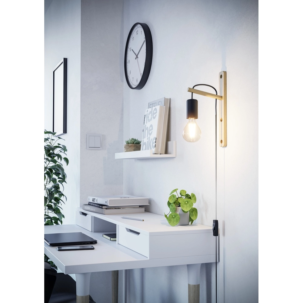 Holzwandlampe Pockley mit Schalter Eglo 9002759440138