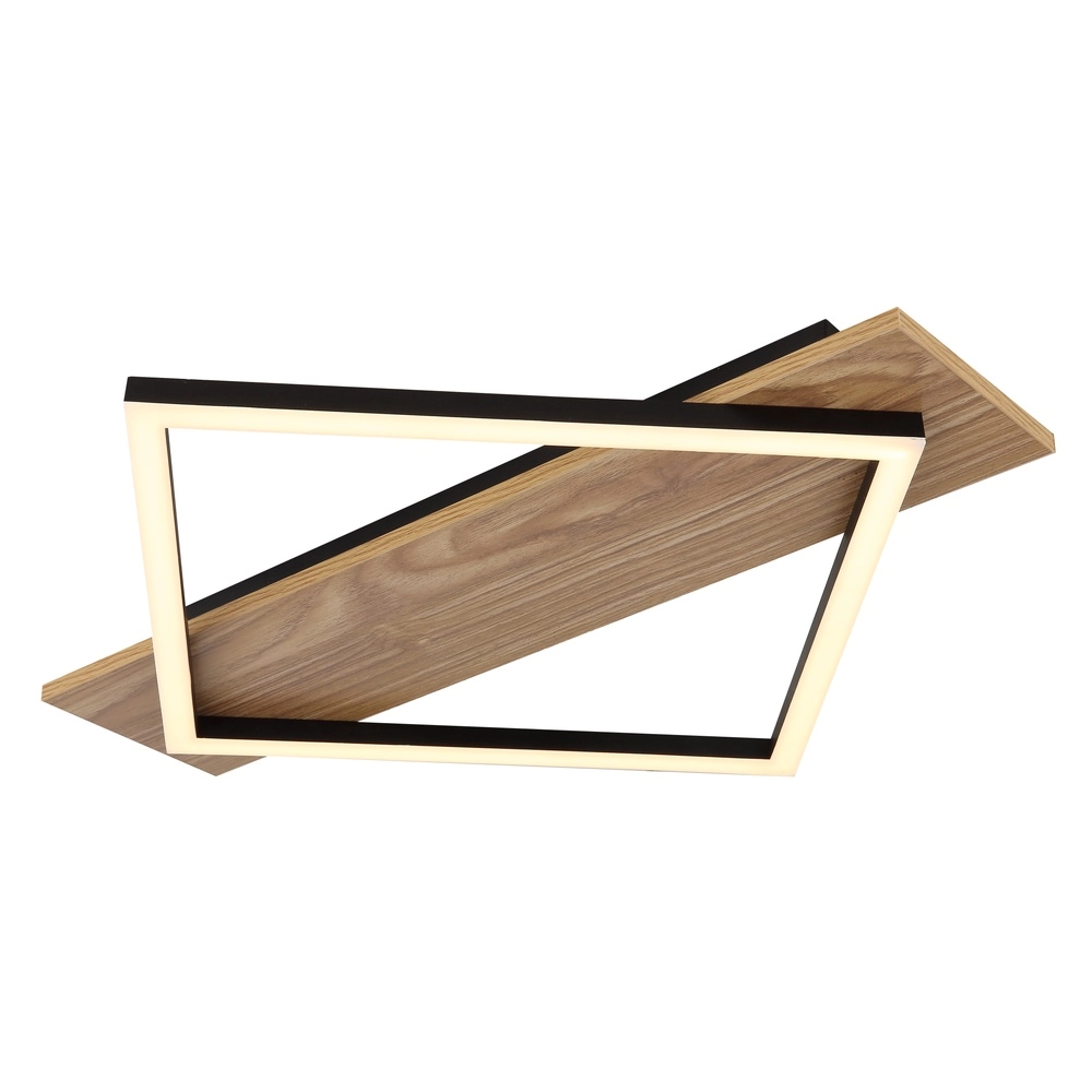 Deckenlampe Beatrix I Schwarz mit Holz