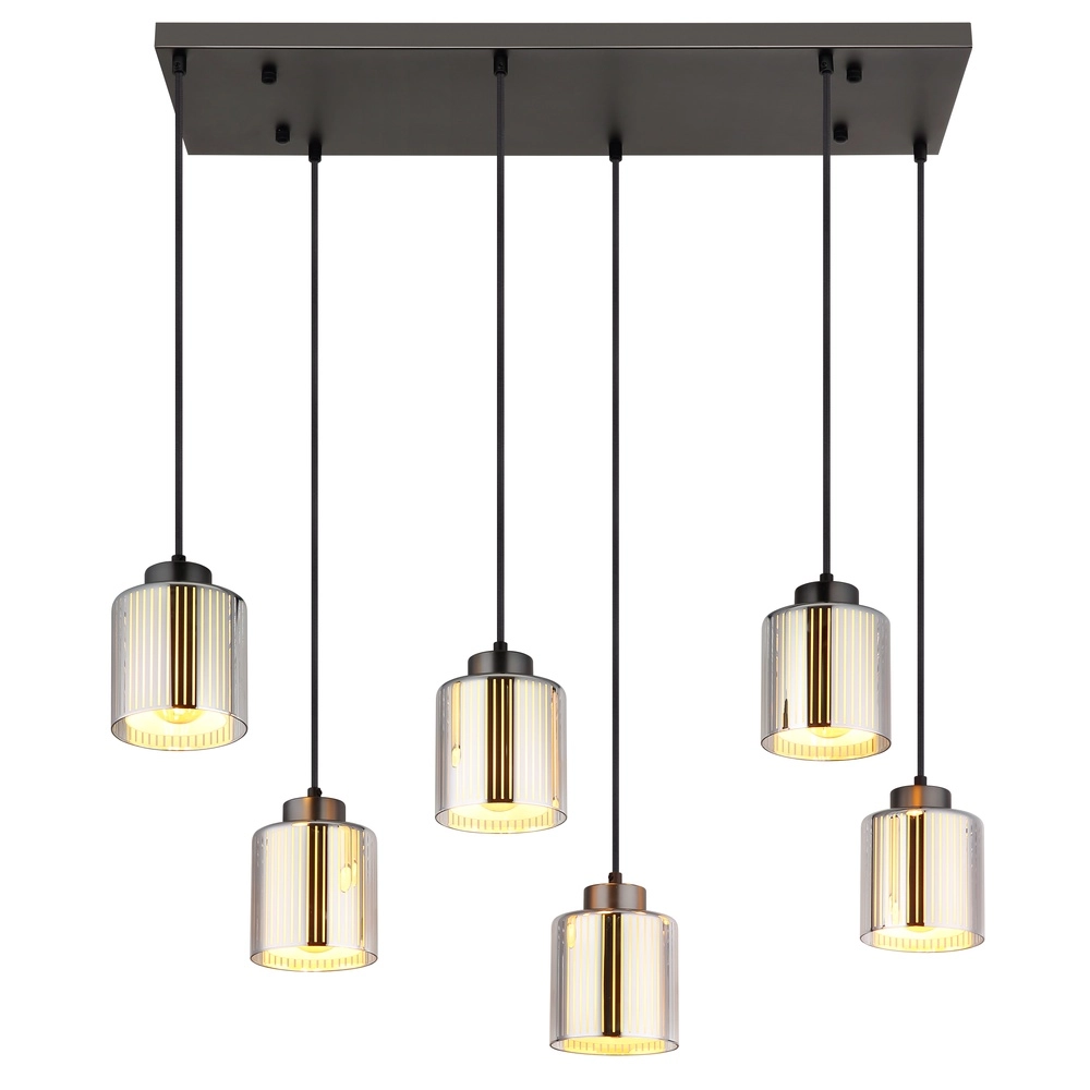 Design-Pendellampe Felicia Gunmetal 6-Lighter Globo 9007371528967