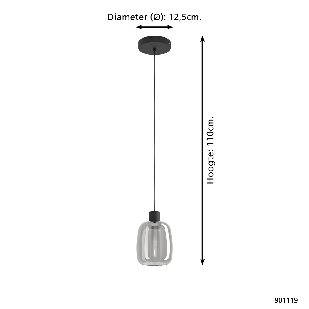 LED-Pendellicht Molochio-Z Rauchglas – Zigbee Eglo 9008606312825
