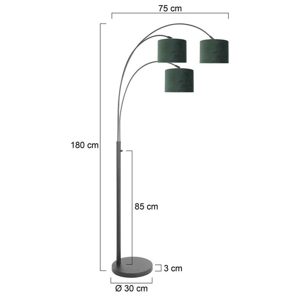 Stehlampe Sparkled Light schwarz mit grünen Kappen Steinhauer 8712746173611