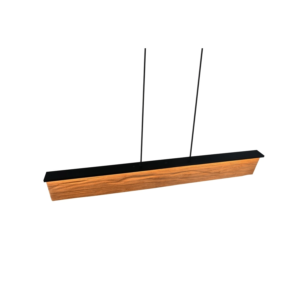 Design-Pendelleuchte Kalea schwarz mit Holz Trio 4017807661422