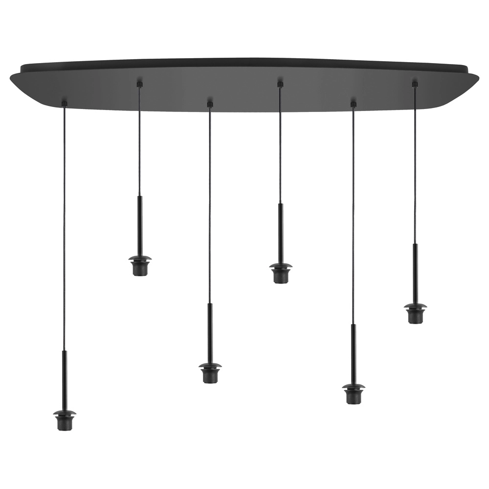 Pendelleuchte Bellini 6-flammig schwarz mit Rauchglas Highlight