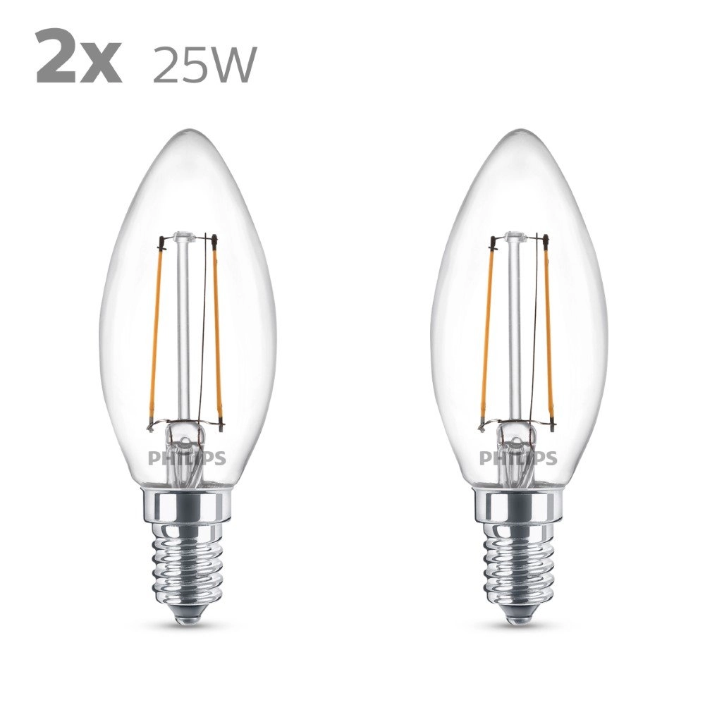 2W - E14 - 2700K - 250 lumen 2er-Set Philips 8718699782054