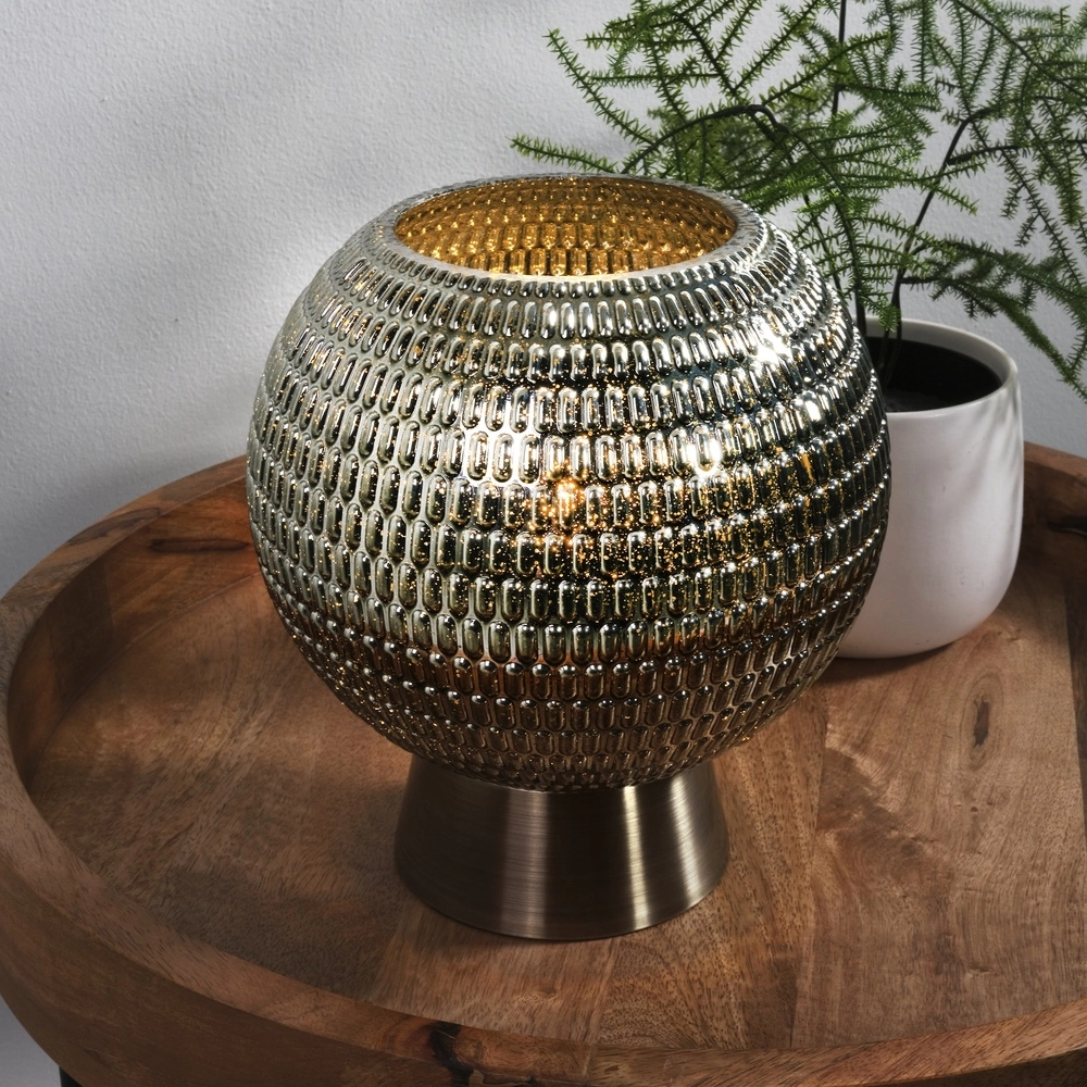 Tischlampe Mila Grünes Glas Searchlight 5053423306957