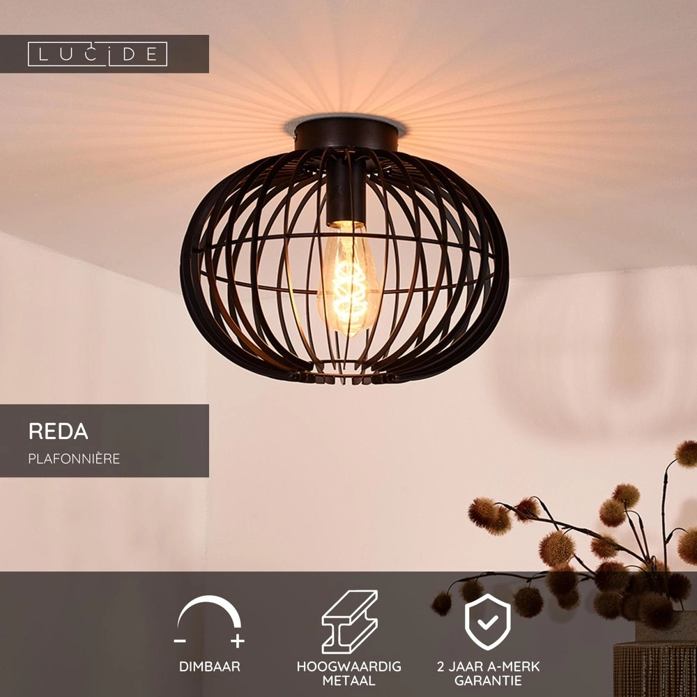 Deckenlampe Reda Ø 32 cm schwarz Lucide 5411212782526