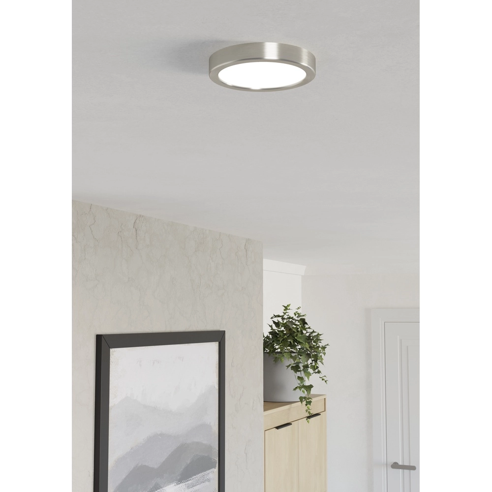 LED-Deckenlicht Fueva 6 rund – Edelstahl – Ø 16,6 cm Eglo 9008606330225