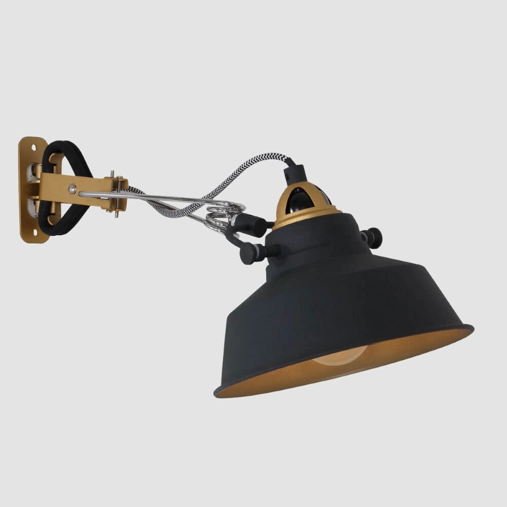 Wandleuchte Mexlite schwarz mit gold Steinhauer 8712746114720