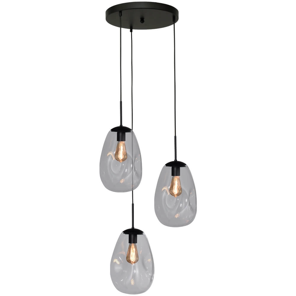 Pendelleuchte Lava 3x Klarglas Ø 22,5cm