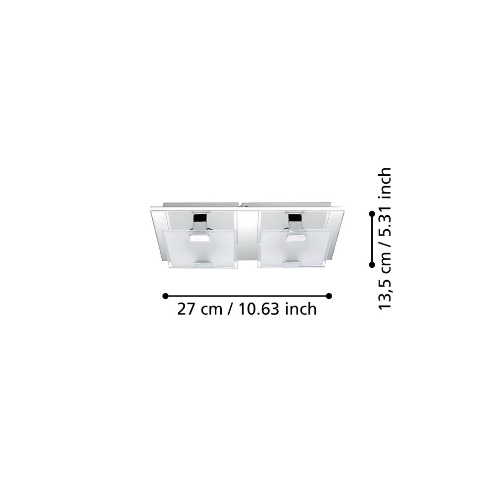 Moderne Deckenlampe Vicaro 2-Licht Chrom Eglo 9002759933128