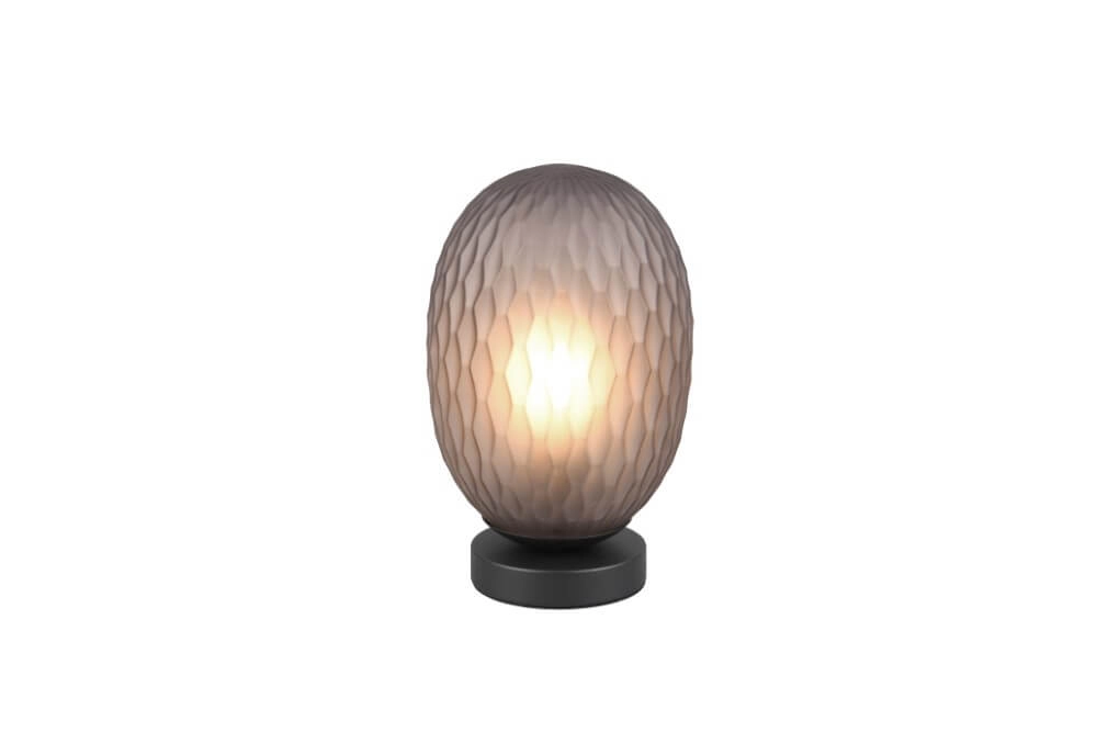 Tischlampe Facette mit geripptem Rauchglas Trio 4017807616859