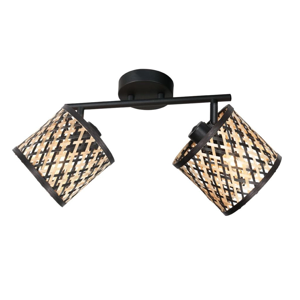 Deckenlampe 2-Leuchten Sumba mit Bambusschirmen Ø12 cm Steinhauer 8712746182828
