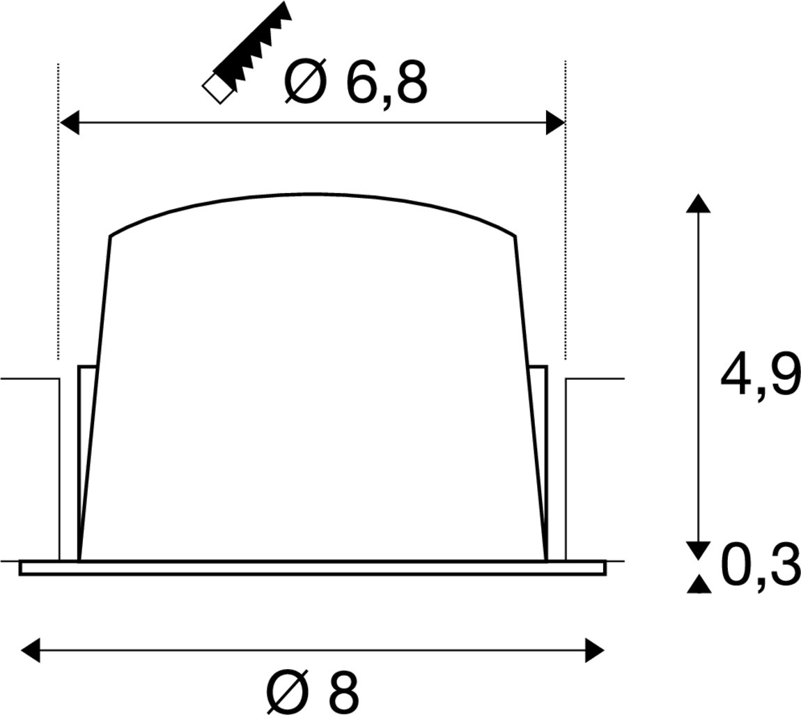 Einbau-Strahler Numinos S weiß/schwarz 2700K - 55gr SLV 4024163313063