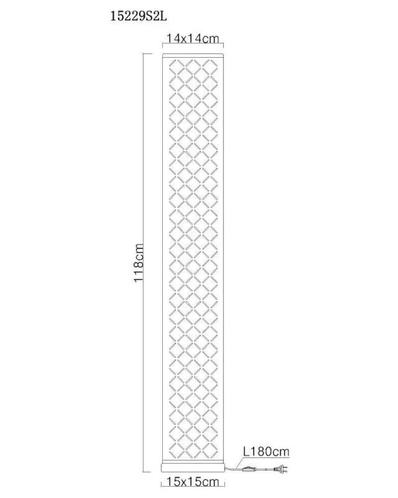 Quadratische Stehlampe Clarke 118cm Globo 9007371369478