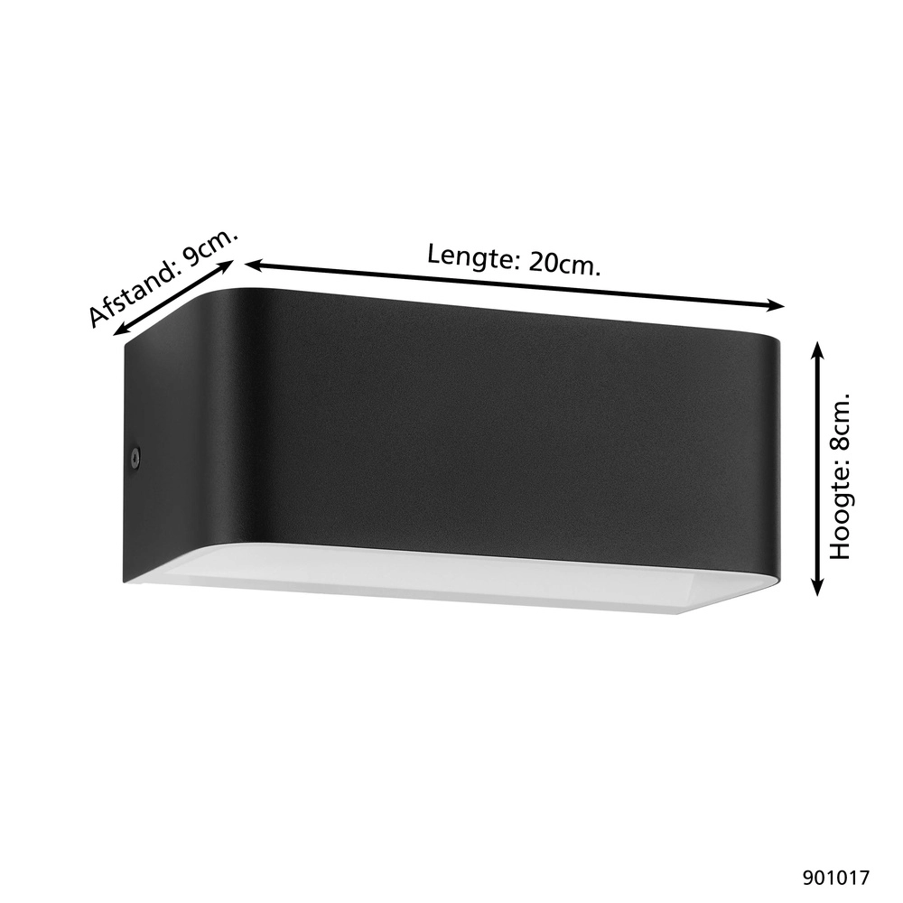 LED-Wandlampe Sania 4 20 cm – schwarz Eglo 9008606289868