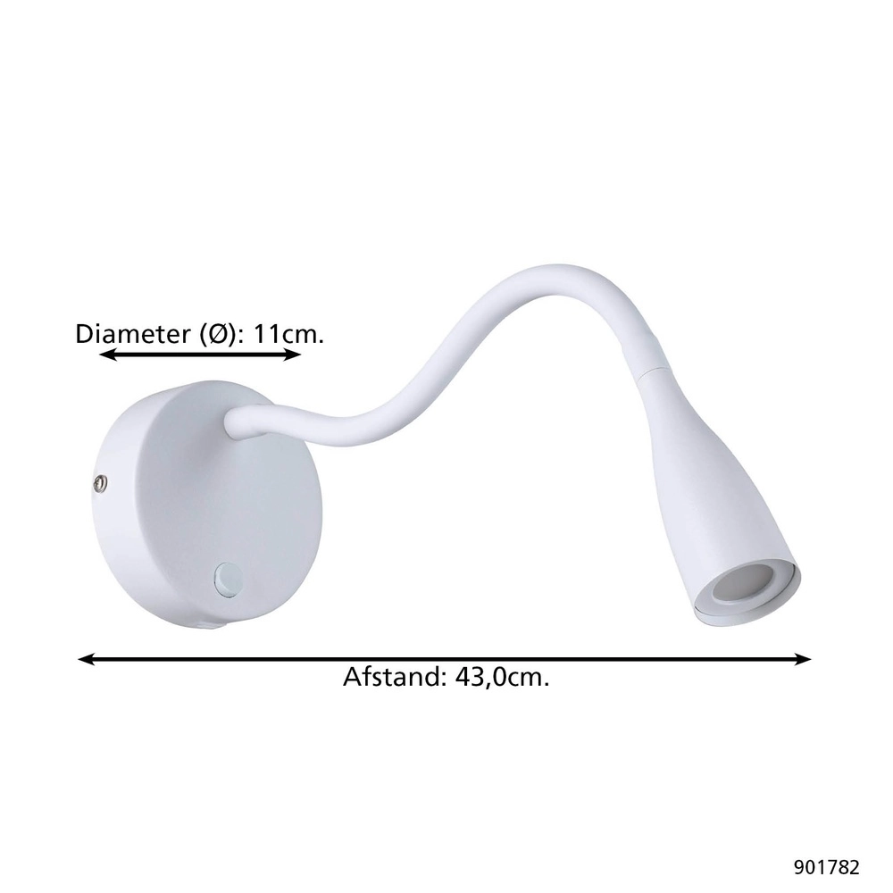 Nachttischlampe Olivandino 1 Flexibel Weiß Eglo 9008606347797
