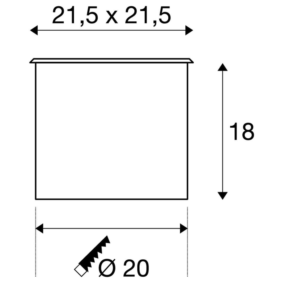 Bodenstrahler Dasar ES111 Quadrat SLV 4024163094801