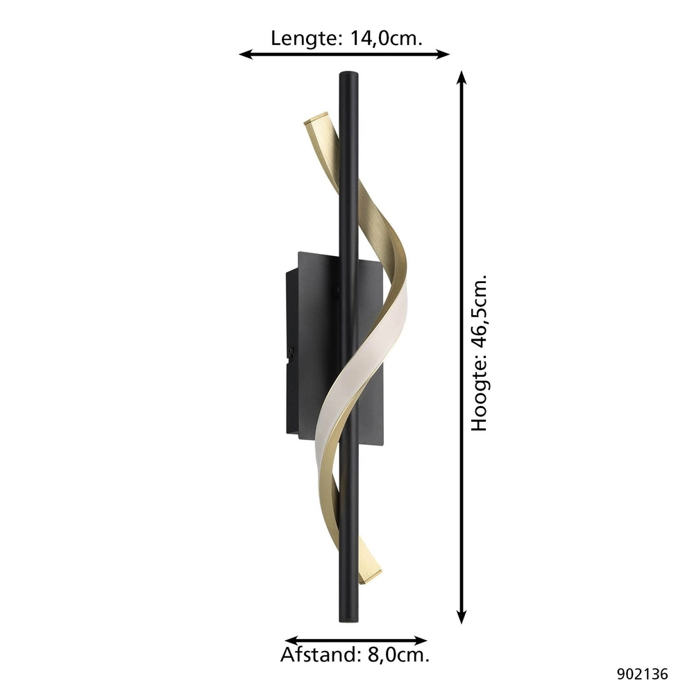 Wandleuchte Conaprato schwarz mit gold Eglo 9008606357369