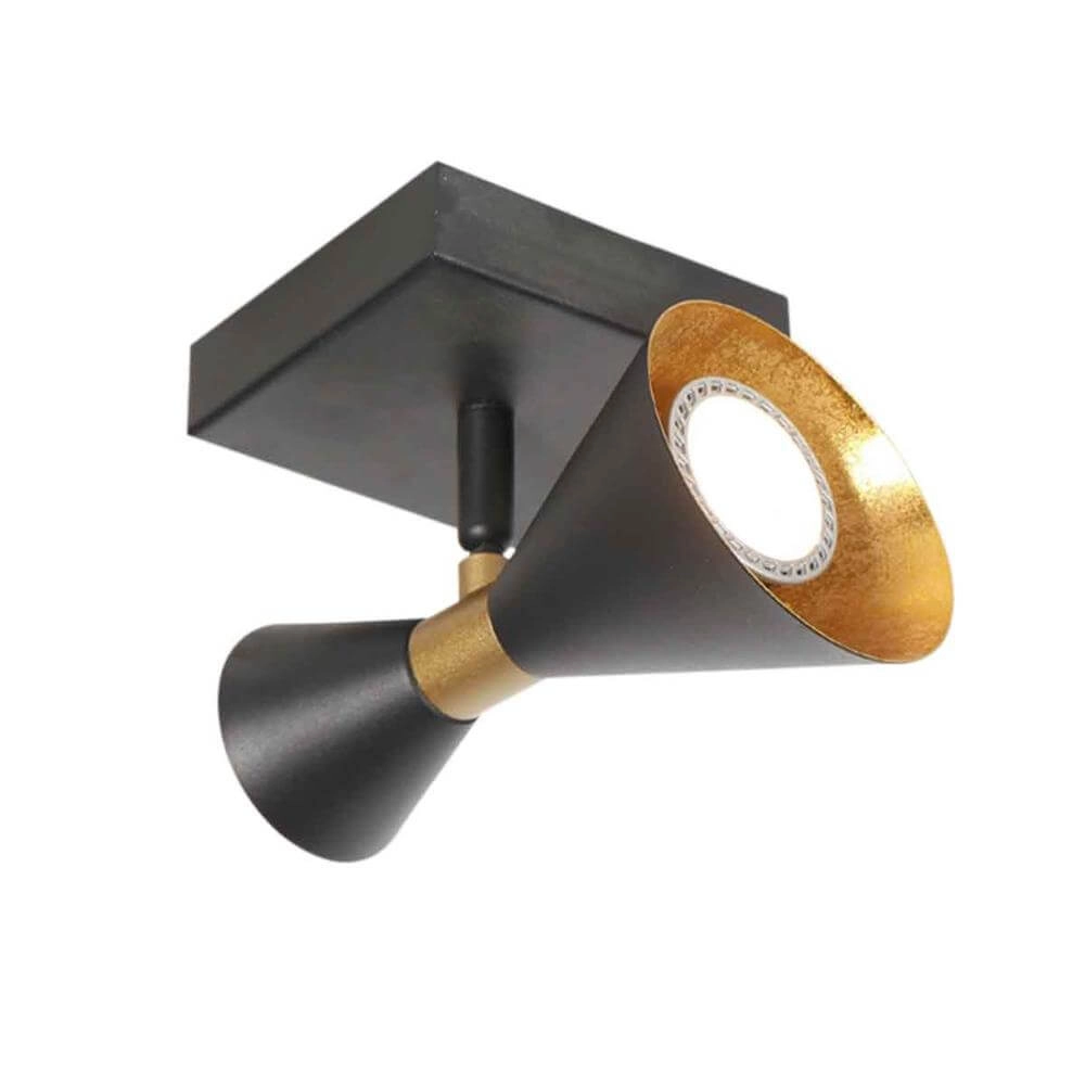 Design-Wandleuchte Preto schwarz mit gold Steinhauer 8712746176285