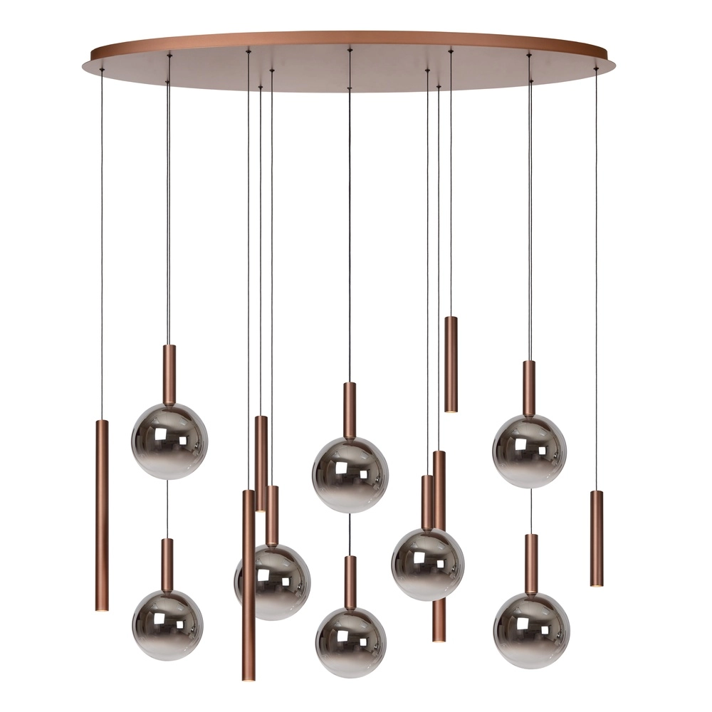 Design vide Pendellampe Jasmine Kupfer-14-Lampen Premium by Lucide 5411212741288