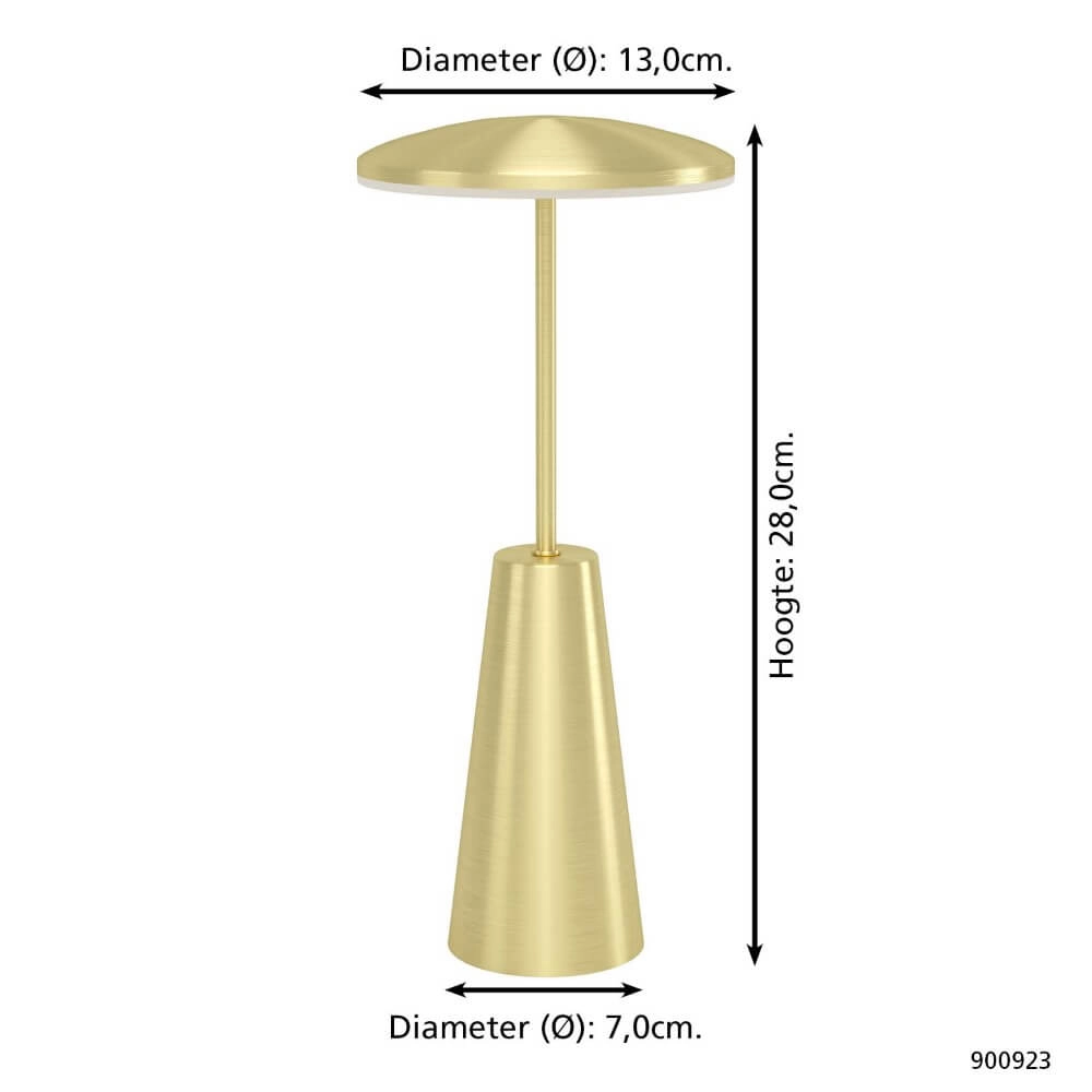 Tischlampe aus Messing Piccola Ø 13cm Eglo 9008606277780