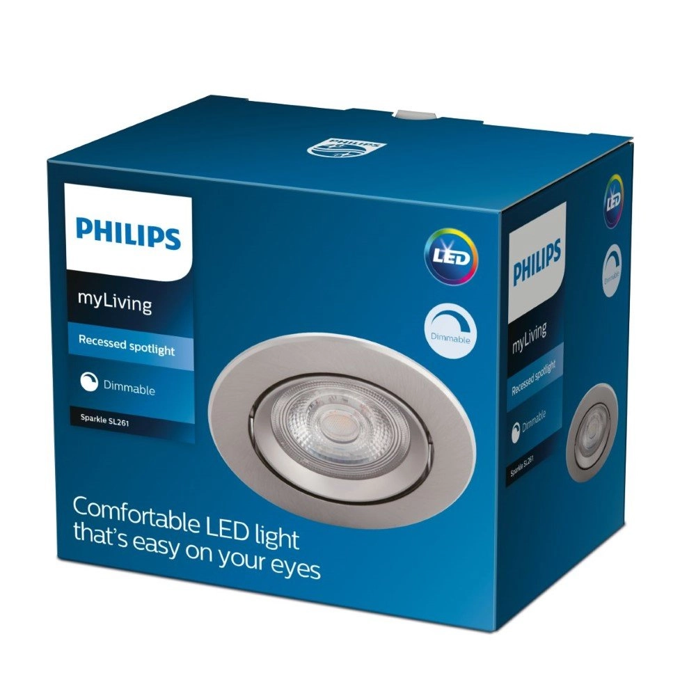 Led Spot Sparkle 5W - 2700k - 8,5 cm Metallgrau Philips 8718699755621