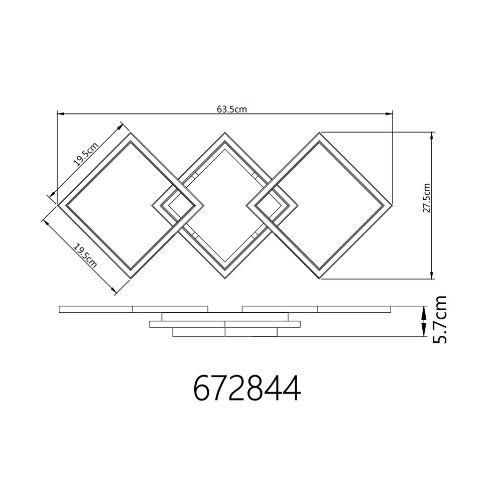 Design-Deckenlampe Kaden Schwarz mit Holzoptik Globo 9007371468324
