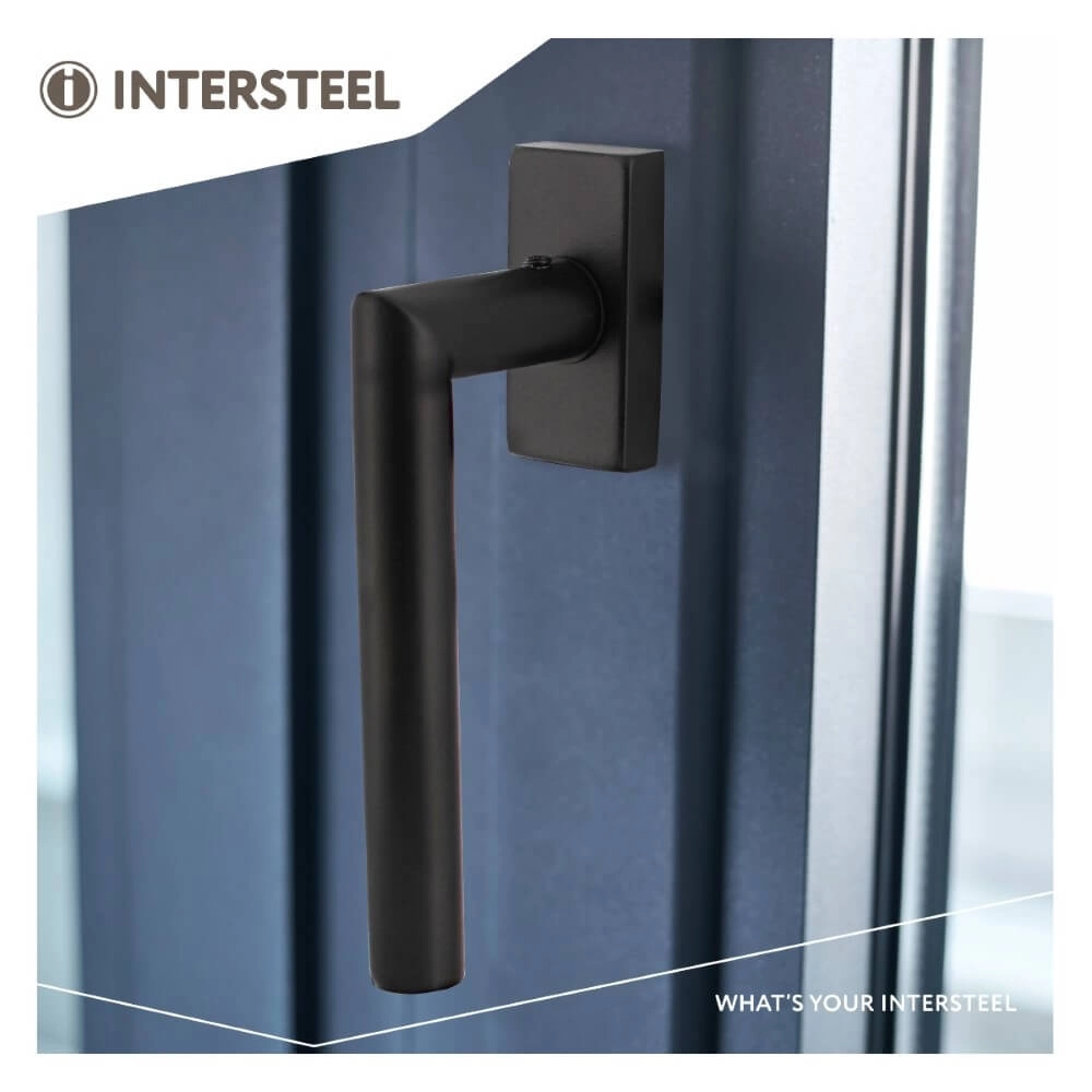 Griff für Fenster Jura Rechteckige Rosette schwarz Intersteel 8714186562284