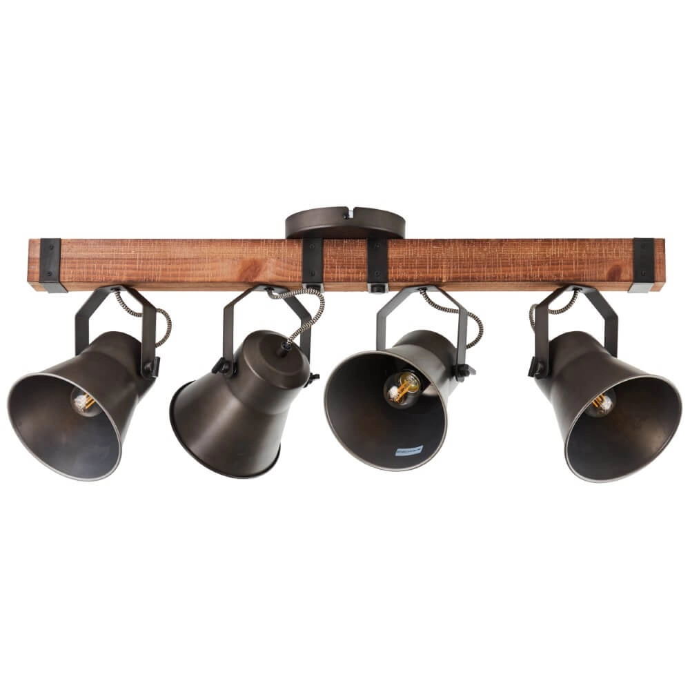 Deckenleuchte mit 4 Leuchten Decca schwarz mit braun Brilliant 4004353361456