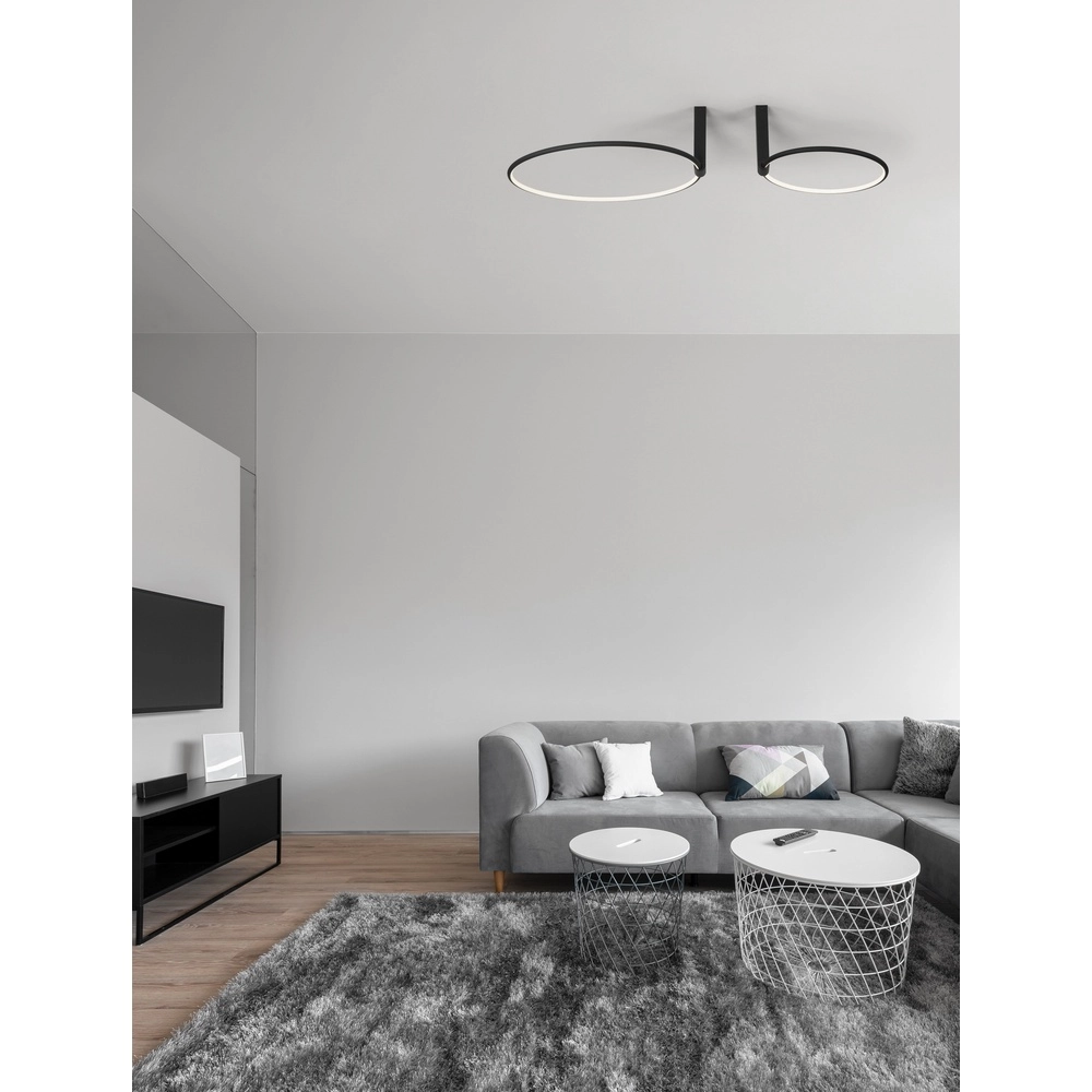 Design-Deckenleuchte Garve schwarz Ø 40cm und Ø 60cm Lyora 5212017431837