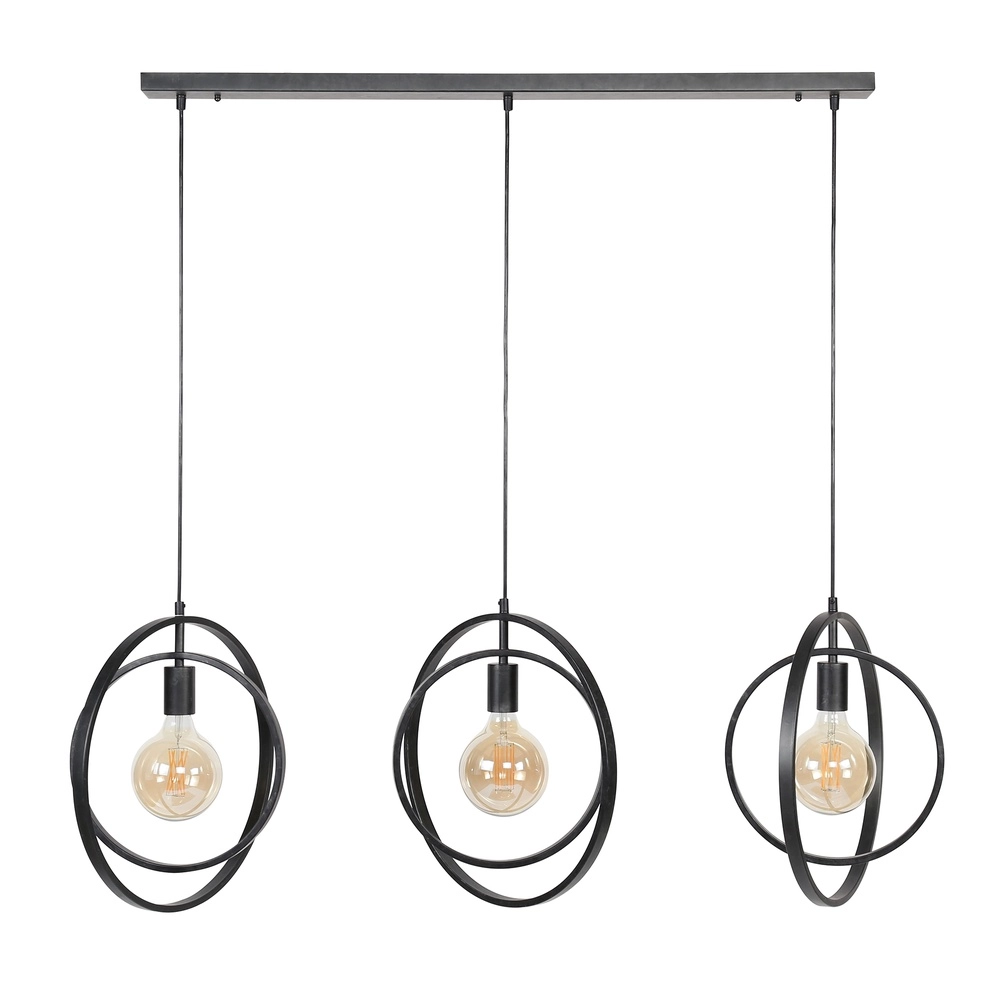Esstisch-Pendellampe Turn 3L - Ø 40cm - Holzkohle Lyora 8716803513167