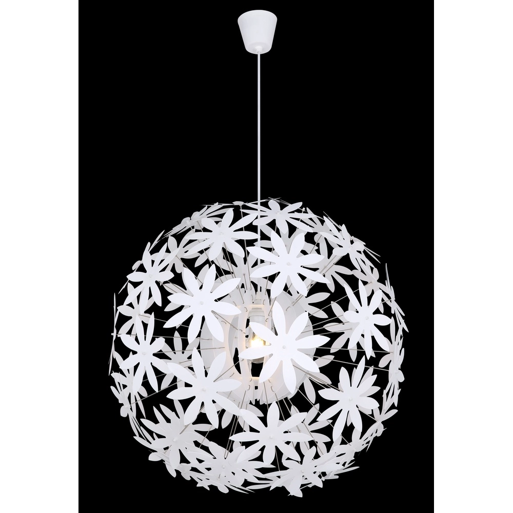 Weiße Pendellampe Stella Blumen Ø 60 cm Globo 9007371369928