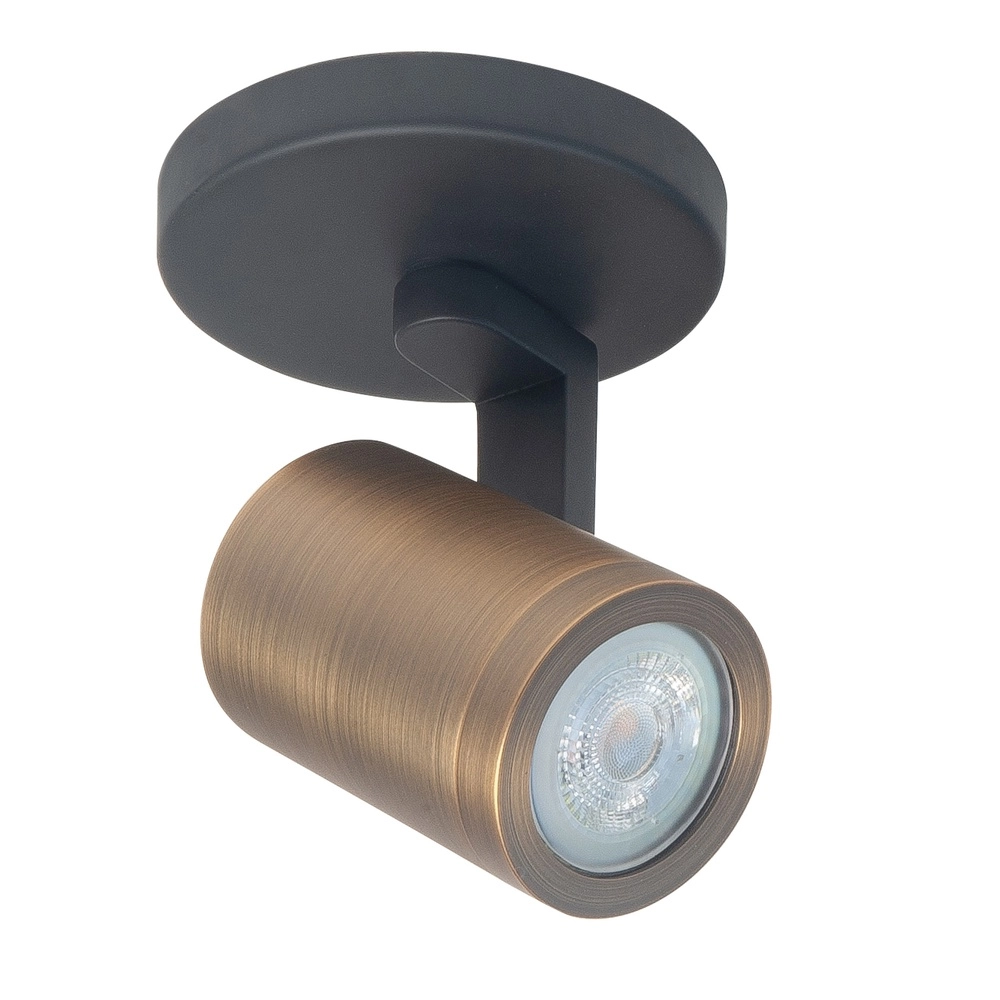 Aufputz-Spot Halo Spot schwarz mit kupferbronze single