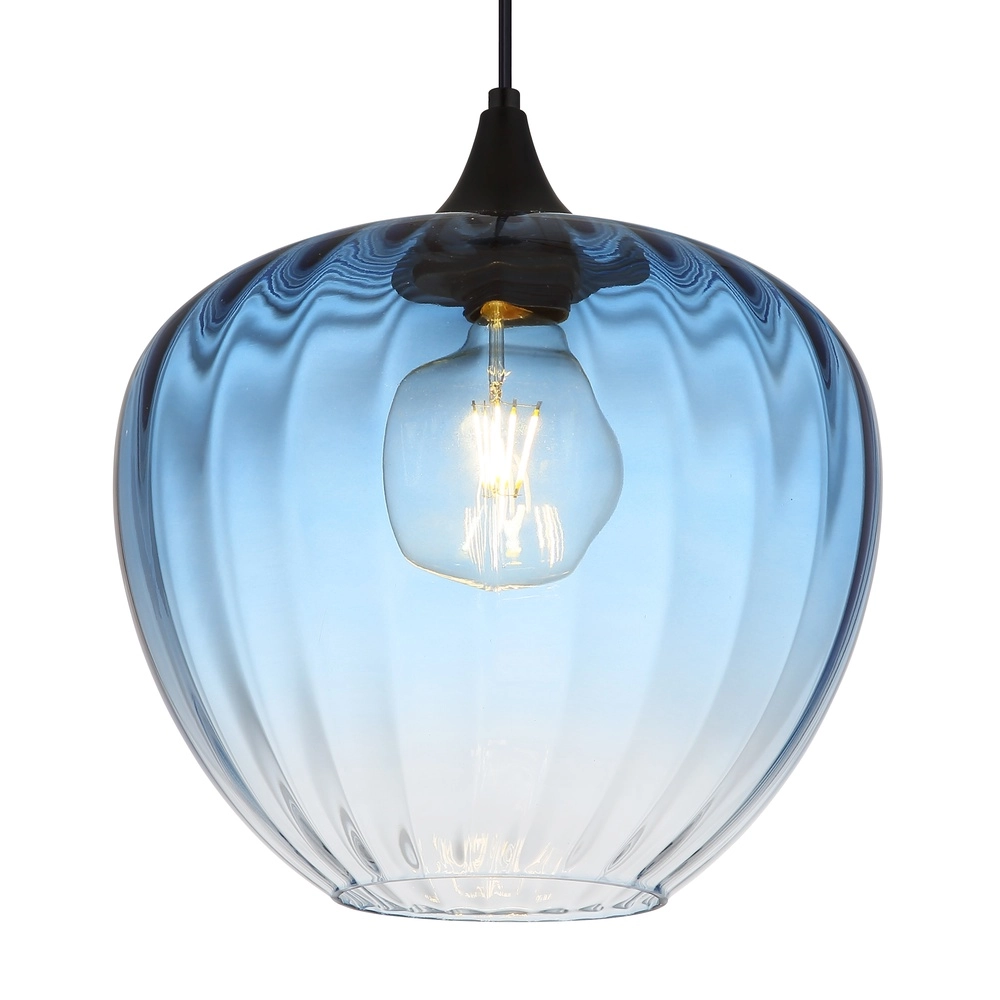 Pendellampe Sander Blaues Glas Globo 9007371512126
