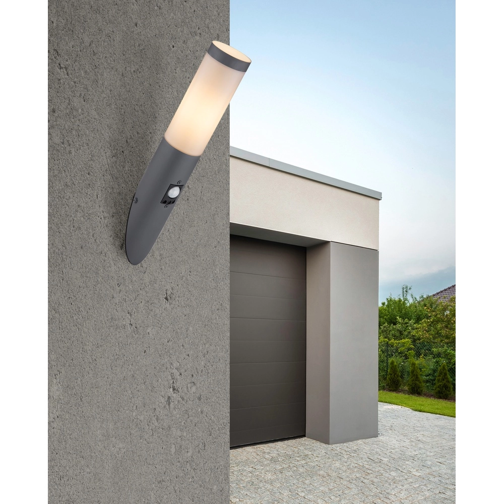 Design-Außenlampe Boston Anthrazit mit Weiß und Sensor Globo 9007371404551