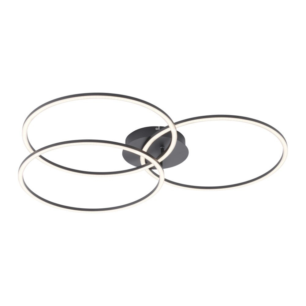 Deckenleuchte Ivanka 3-Ring schwarz Just Light 4043689970567