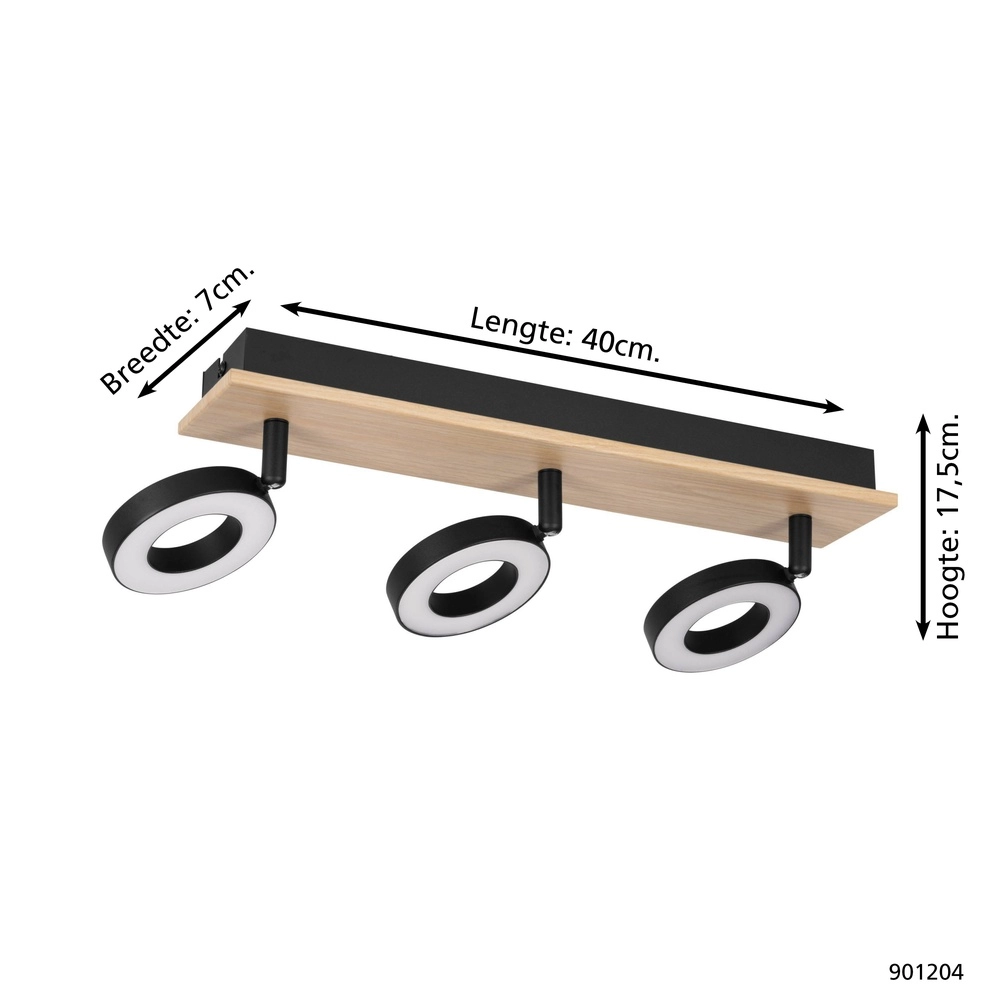 LED-Deckenlicht Rielves 3-Licht mit Holz Eglo 9008606313723