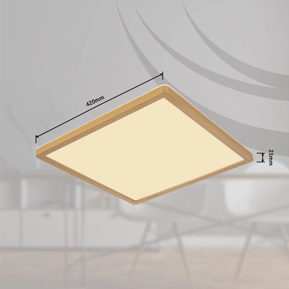 Deckenlicht Sapana Quadrat 42 cm Gold Globo 9007371451432