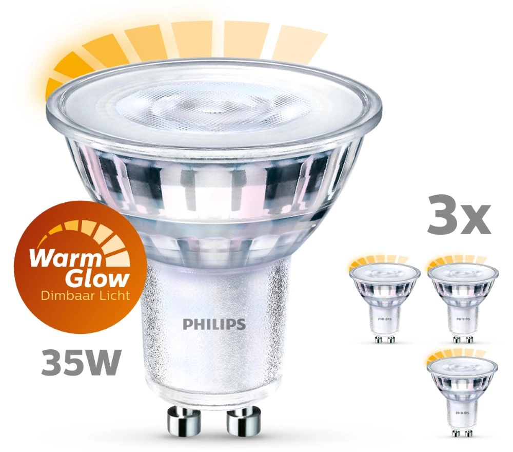 2,6W - GU10 - 2200-2700K - 230 lumen 3er-Set Philips 8718699776411