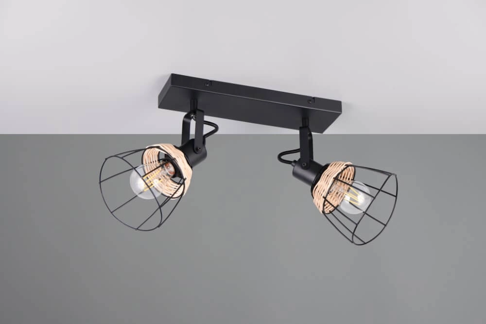 Schwarze Deckenleuchte Jerome Bauform 2-flammig Trio 4017807637700
