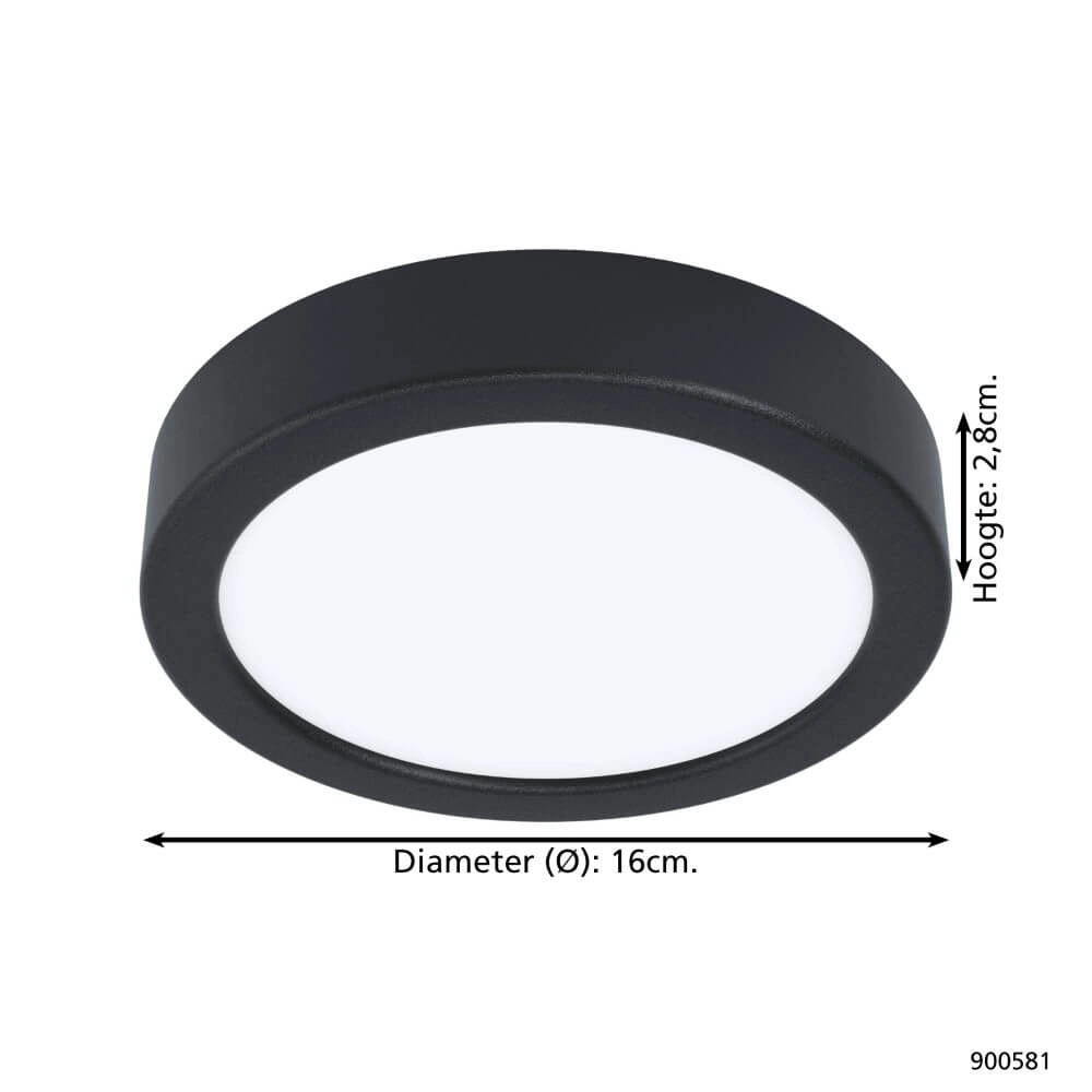 Schwarze Deckenlampe Fueva 5 Ø 16cm Eglo 9008606244812