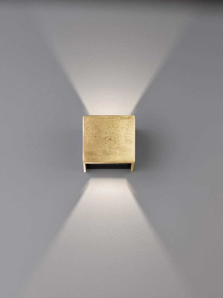 Goldene Wandlampe Cog 12cm x 10cm Fischer & Honsel 4003694305822