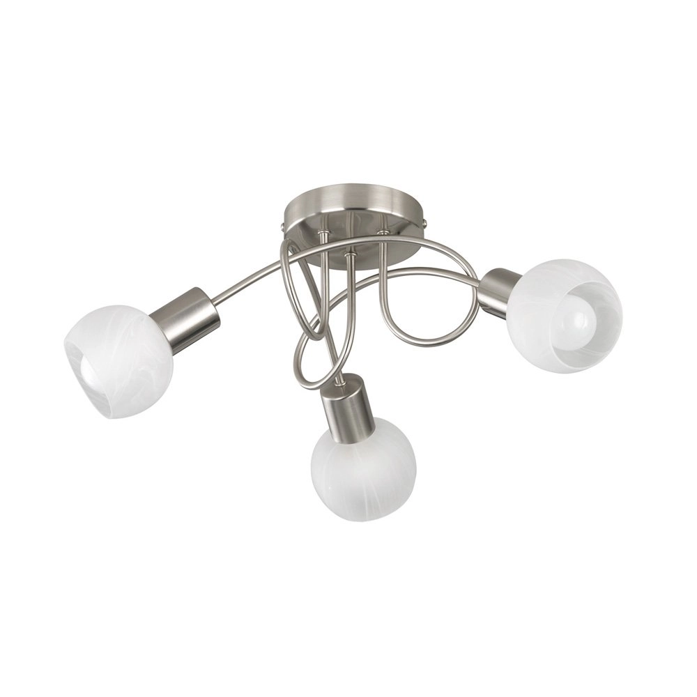 Deckenstrahler Antibes Knot 3-Licht-Nickelmatte
