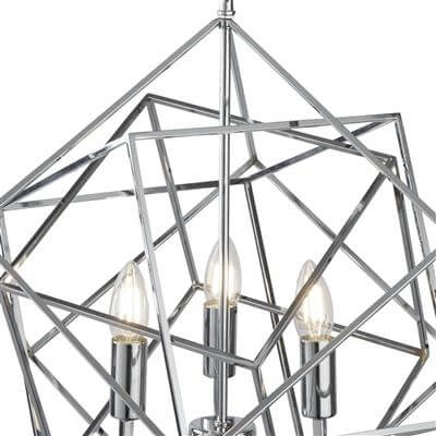 Chrom Hängelampe Cube Ø 48cm Searchlight 5053423101798