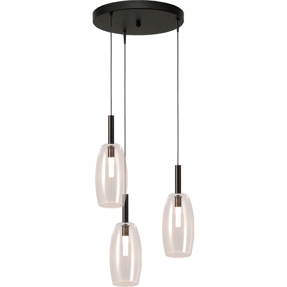 3L vide Pendellampe Lido Olive mit Ø 11,5 cm klarem Glas