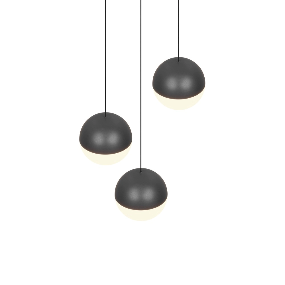 3-Licht Pendellampe Senta Rundanthrazit Trio 4017807697834