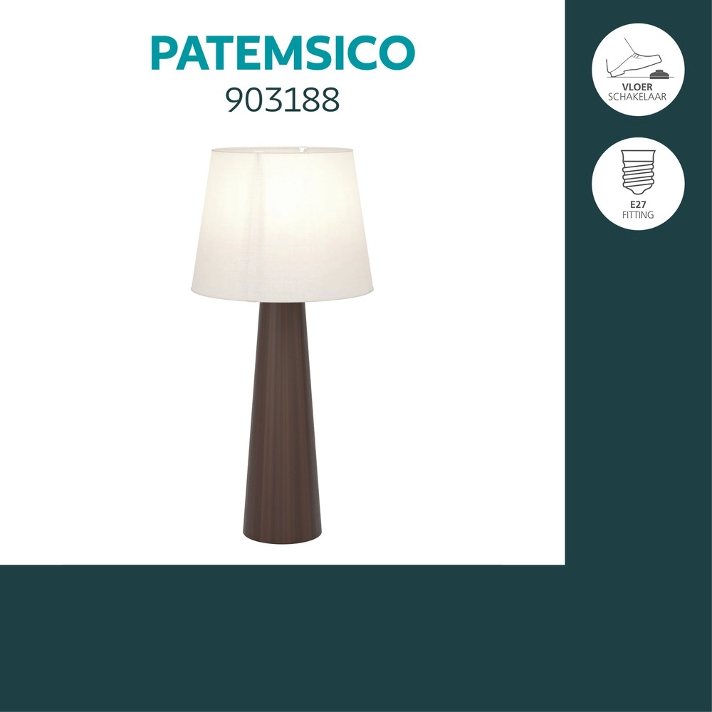 Land-Stehlampe Patemsico Braun mit Kapuze