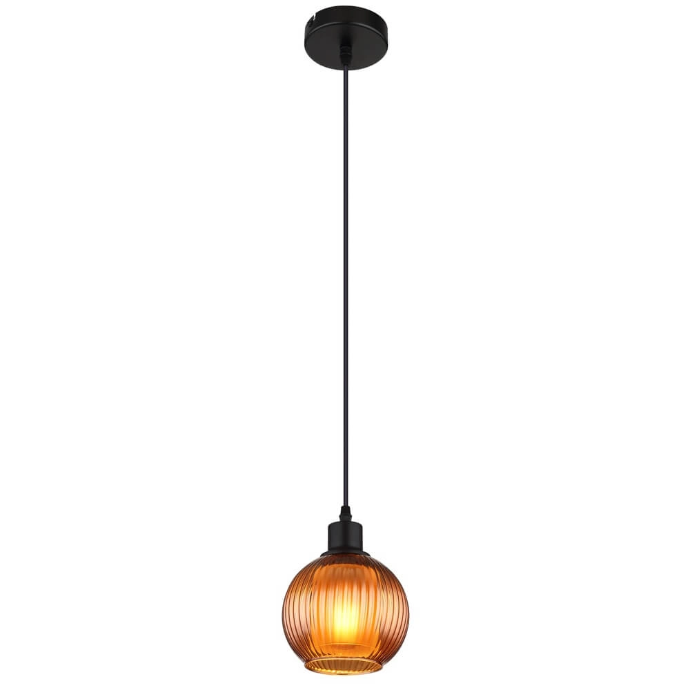 Pendelleuchte Zumba orangefarbenes Glas Ø 15cm