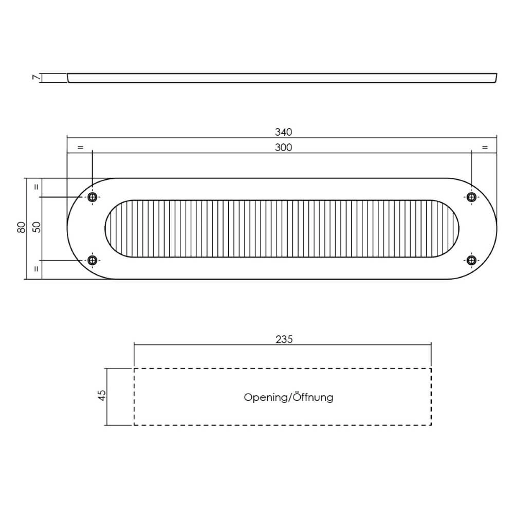 Zugluftschutz Posta oval schwarz Intersteel 8714186400883