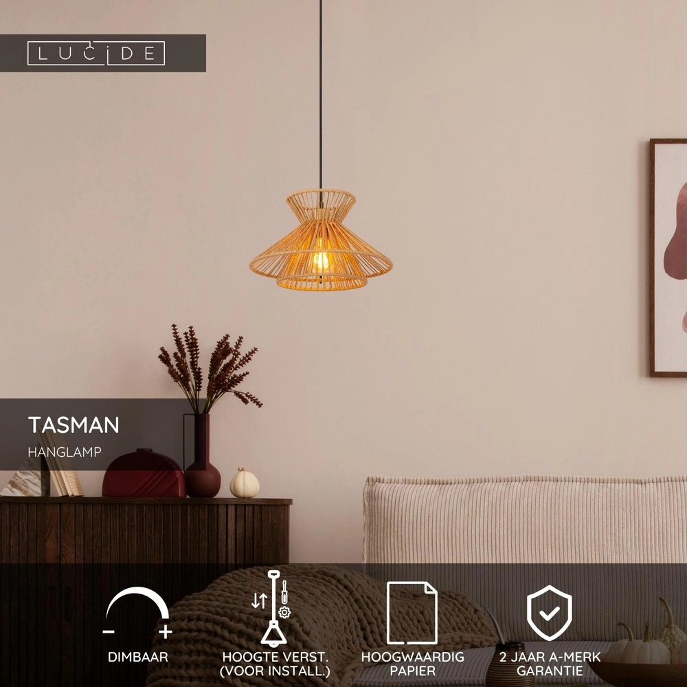 Pendellampe Tasman Rattan Lucide 5411212106001